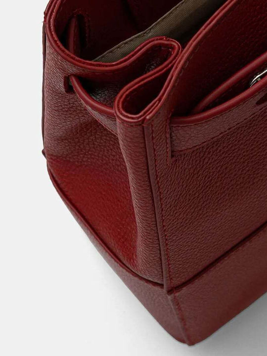 De piele Geantă de damă Rucsac Roșie