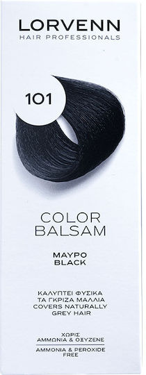 Lorvenn Color Balsam Полуперманентна Боя За Коса Без Амоняк 101 Черно 60ml