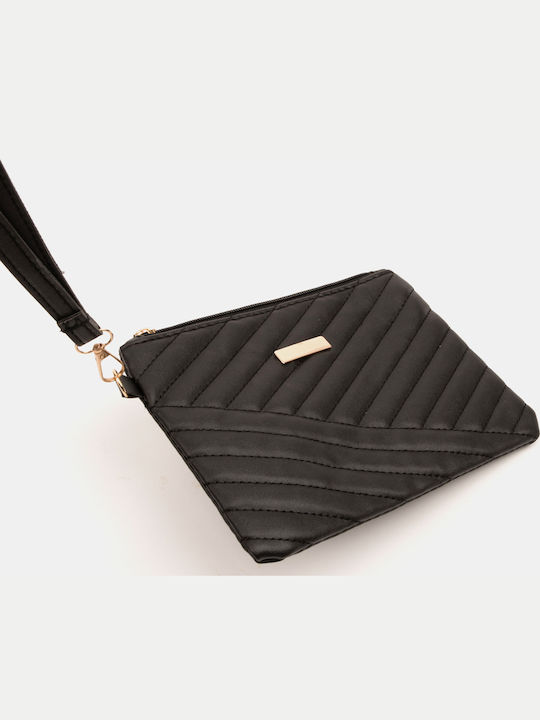 Quilted Black Clutch Bag
