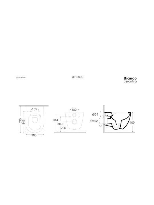 Bianco Ceramica Καπάκι Λεκάνης Soft Close Πλαστικό 45x36.5cm Taupe