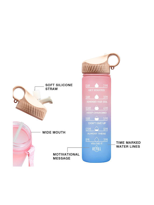 Sport Water Bottle Plastic 500ml Pink