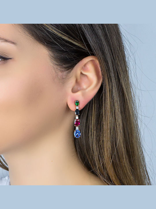Luxenter Earrings made of Silver Gold Plated with Stones