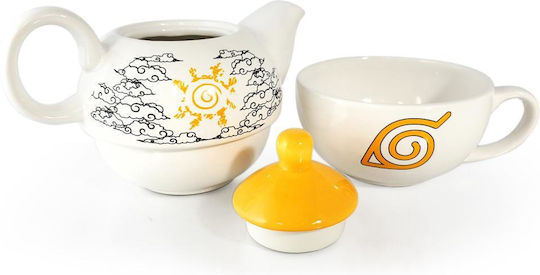 Just Funky Ceainic cu Cană Ceramică Alb 445ml