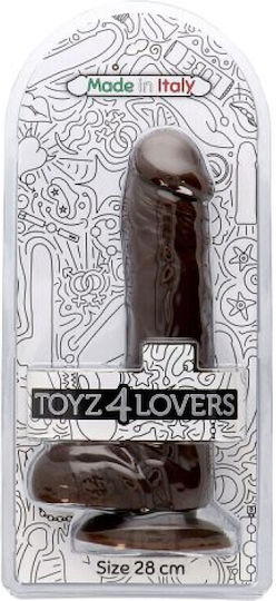 Toyz4lovers Glass Dildo with Balls and Suction Cup Brown 28cm