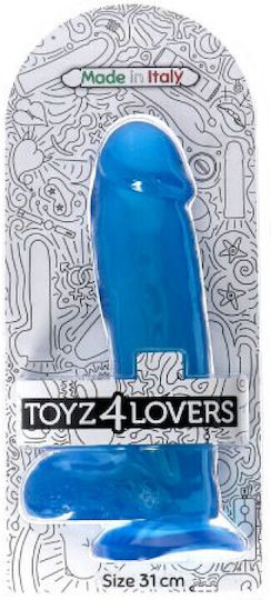 Toyz4lovers Glass Dildo with Balls and Suction Cup Blue 31cm