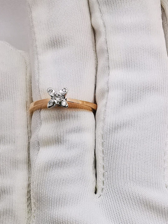 Kosmima1 Damen Ring mit Zirkonia aus Gold 14K