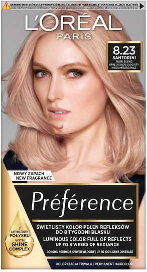 L'Oreal Paris Preference Βαφή Μαλλιών 8.23 Medium Rose Gold