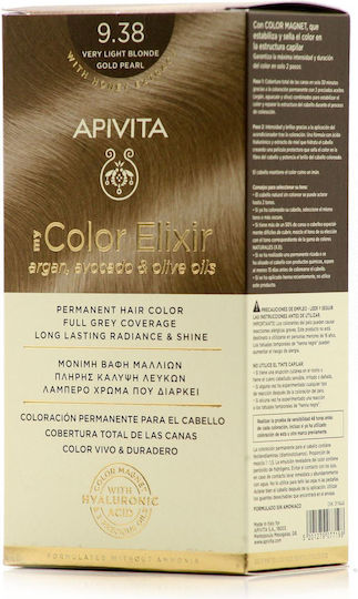 Apivita My Color Elixir Βαφή Μαλλιών Χωρίς Αμμωνία 9.38 Ξανθό Πολύ Ανοιχτό Μελί Περλέ 50ml