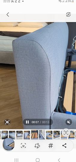 Κρεβάτι King Size για Στρώμα 180x200cm Γκρι Κρεβάτι King Size για Στρώμα 180x200cm Γκρι