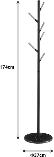 Pakketo Ponziele Καλόγερος Μεταλλικός Μαύρος 37x37x174cm