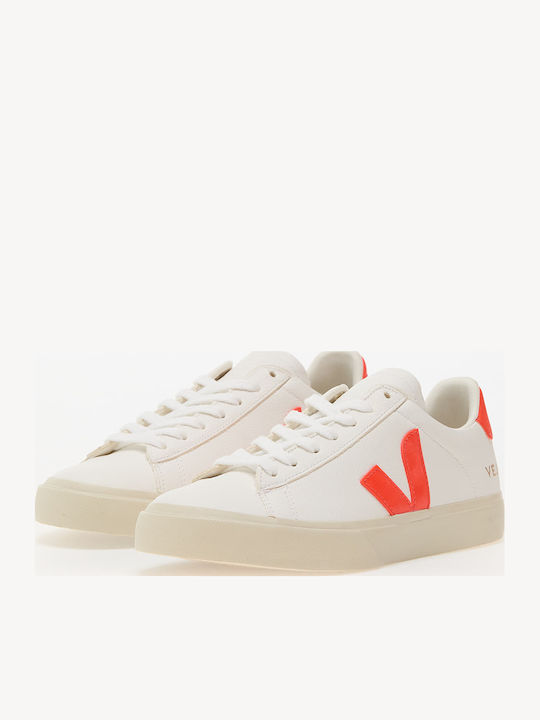 Campo Chromefree Γυναικεία Sneakers Extra White / Orange Fluo