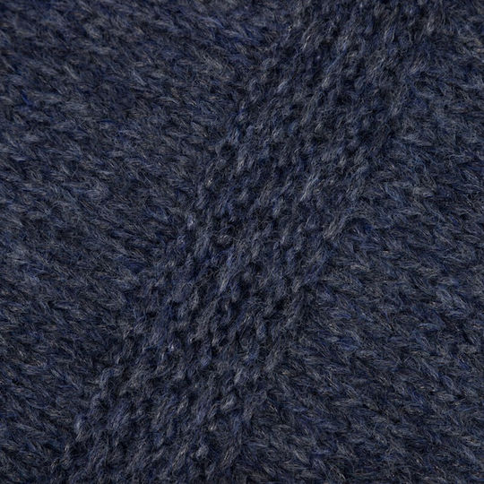 Set with Beanie Fleece Knitted in Navy Blue color