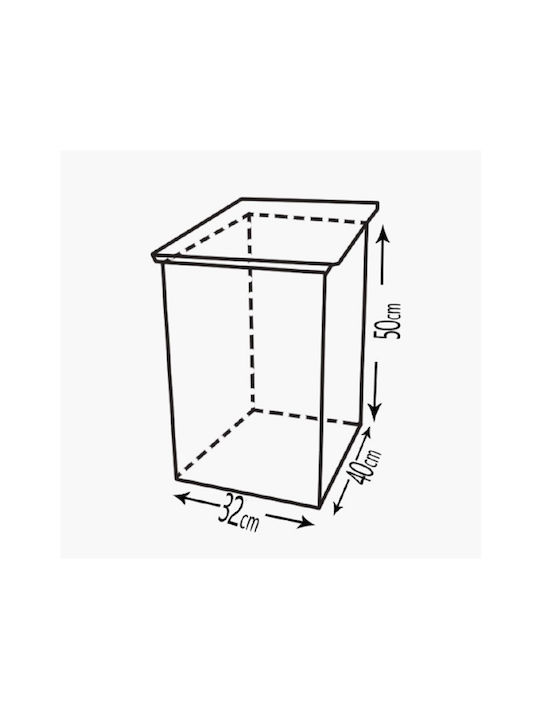 GTMED Metallic Box Wood Storage 32x50x40cm Brown