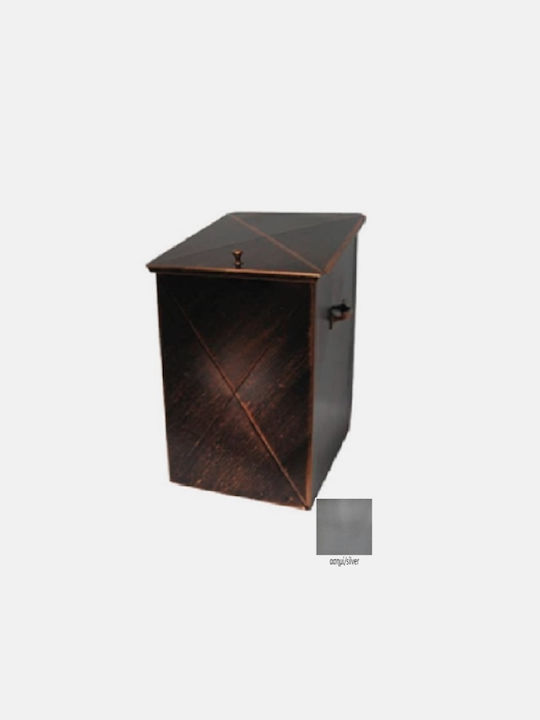 GTMED Metallic Box Wood Storage 32x50x40cm Silver