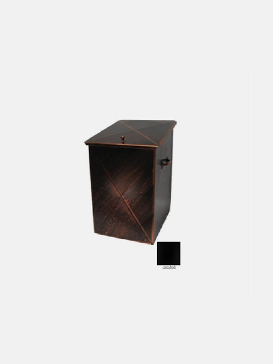 GTMED Metallic Box Wood Storage 32x50x40cm Black