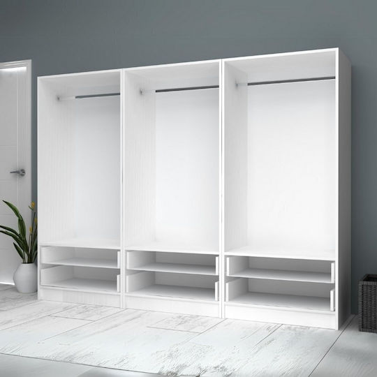 Six Door Wardrobe Ricardo White 240x51.8x181cm