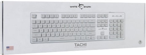 White Shark Tachi Gaming Keyboard with Illuminated keys (English US) Silver / White