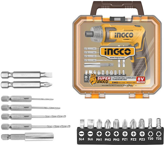 Ingco CSDLI08025 Șurubelniță cu Baterie 8V