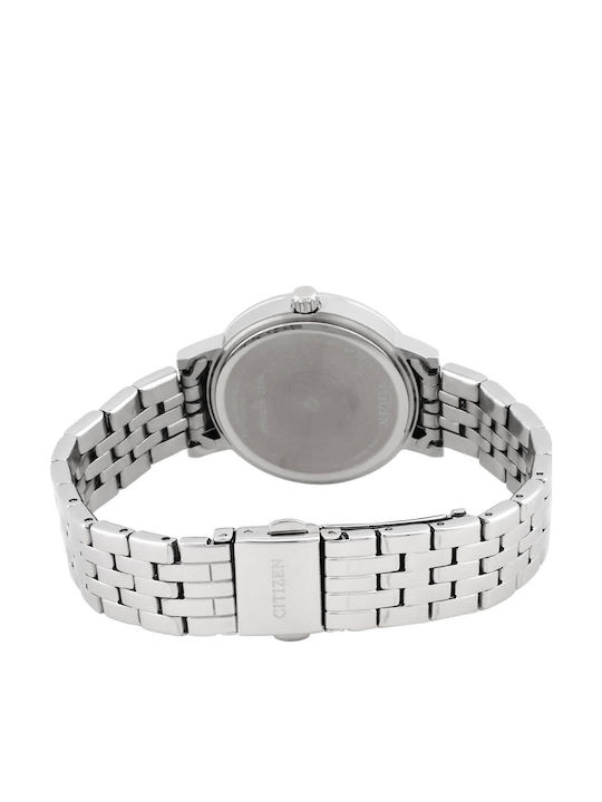 Citizen Γυναικείο Ρολόι 31mm Μπαταρίας με Ασημί Μεταλλικό Μπρασελέ