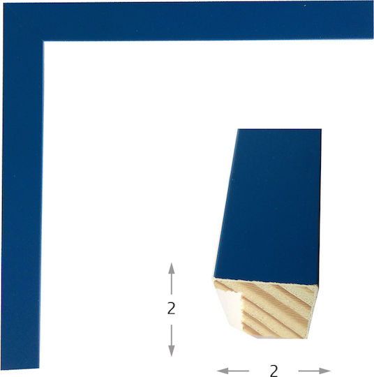 Blue Wooden Frame 2cm Glass 40x40cm