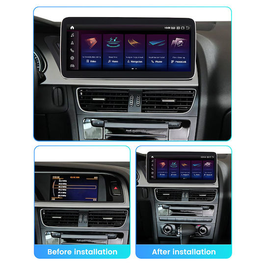 Carmedia Car Audio System for Audi A4 / A5 2008-2015 (Bluetooth/USB/AUX/WiFi/GPS/Apple-Carplay/Android-Auto) with Touch Screen 10.25"