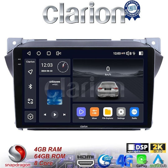 Clarion Ηχοσύστημα Αυτοκινήτου για Suzuki Alto 2009>2016 (Bluetooth/USB/WiFi/GPS/Apple-Carplay/Android-Auto)