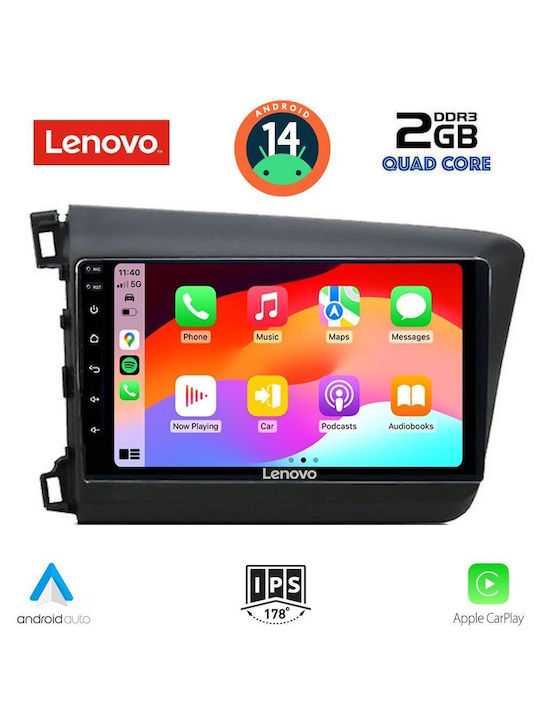 Lenovo Car Audio System for Honda Civic 2012-2016 (Bluetooth/USB/AUX/WiFi/GPS) with Touch Screen 9"