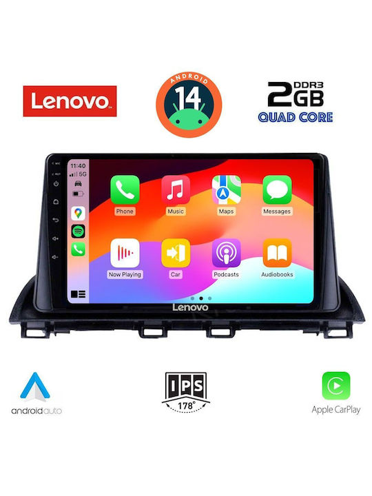 Lenovo Car Audio System for Mazda 3 2014> (Bluetooth/USB/AUX/WiFi/GPS) with Touch Screen 9"