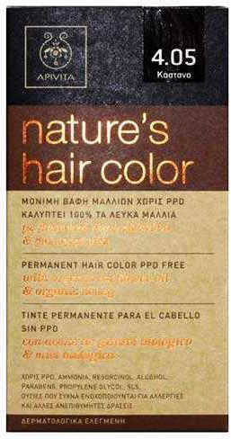 Apivita Nature's Hair Color Hair Dye no Ammonia 4.05 Chestnut 50ml