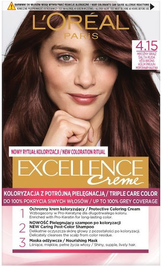 L'Oreal Paris Excellence Creme Hair Dye 4.15 Geros Brown