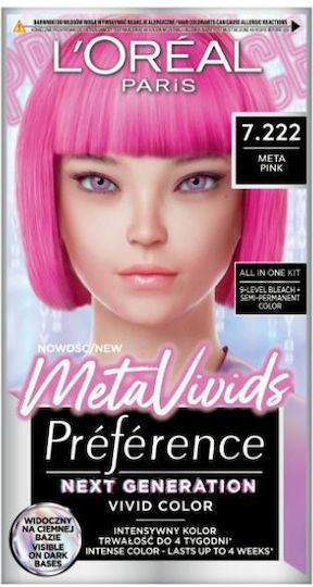 L'Oreal Paris Preference Meta Vivids Βαφή Μαλλιών 7.222 Meta Pink 75ml