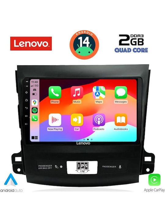 Lenovo Car Audio System for Peugeot 4007 Mitsubishi Outlander Citroen C-Crosser 2006-2012 (Bluetooth/USB/AUX/WiFi/GPS) with Touch Screen 9"