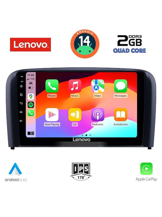 Lenovo Car Audio System for Volvo S80 1999-2006 (Bluetooth/USB/AUX/WiFi/GPS/Apple-Carplay/Android-Auto) with Touch Screen 9"