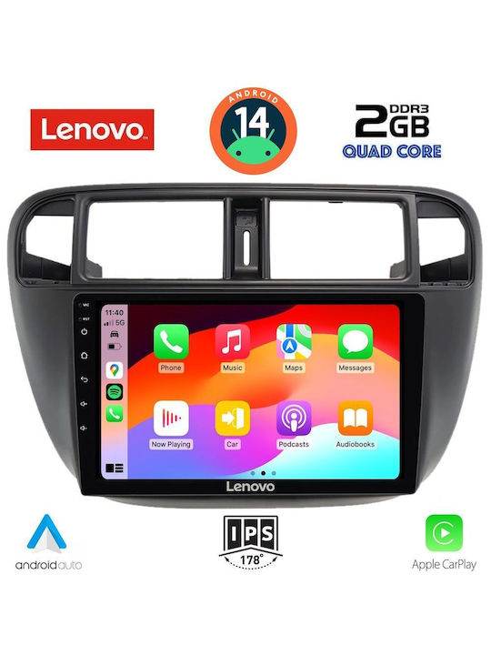 Lenovo Ηχοσύστημα Αυτοκινήτου για Honda Civic 1995-2001 με A/C (Bluetooth/USB/AUX/WiFi/GPS/Apple-Carplay/Android-Auto) με Οθόνη Αφής 9"