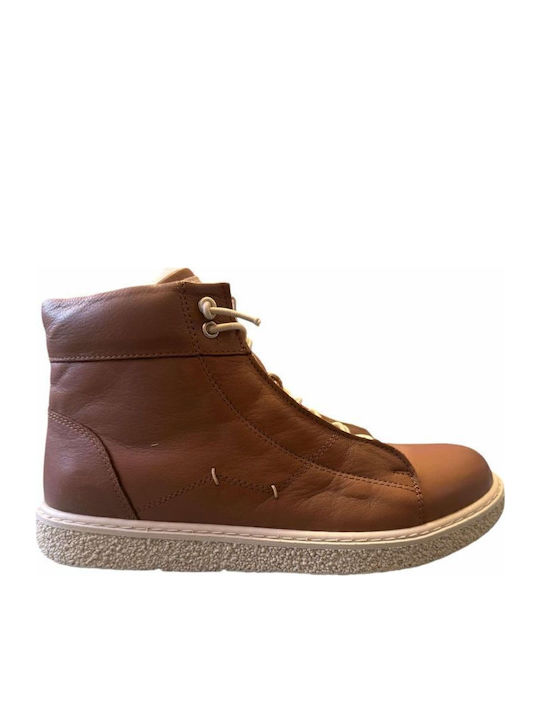 Leather Women's Ankle Boots Tabac Brown
