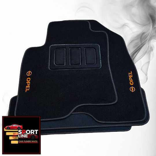 Opel Antara 2006-2011 Πατακια Μοκετα Sport Line Μαυρο Me Πορτοκαλι Ραφη Πορτοκαλι Κεντημα Opel Σετ 4τμχ