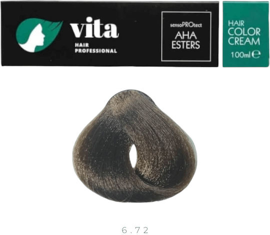 Vita Hair Professional Βαφή Μαλλιών 6.72 - Ξανθό Σκούρο Σοκολατί Ιριζέ 100ml