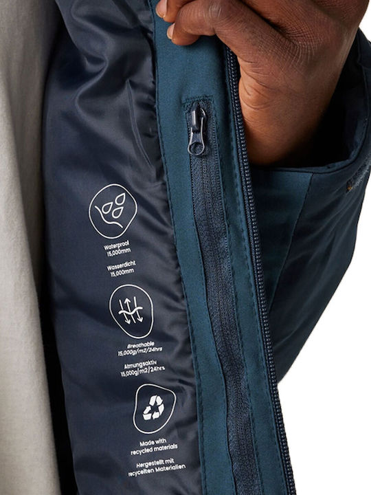 Stretch Winter Jacket Puffer Waterproof and Windproof Navy Blue
