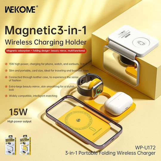 WK Wireless Charger (Qi Pad) 15W Yellows (WP-U172)