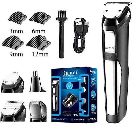 Kemei Set Wiederaufladbar Haarschneidemaschine Schwarz KM-8601