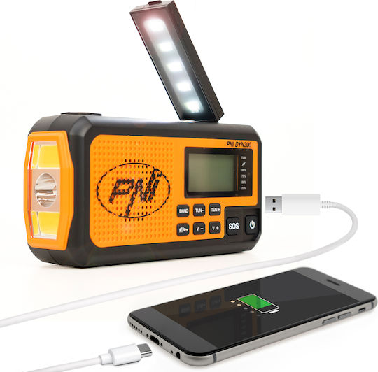 PNI DYN300 Solar cu USB Portocaliu