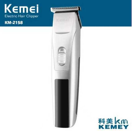Kemei Επαναφορτιζόμενη Κουρευτική Μηχανή Λευκή KM-2158