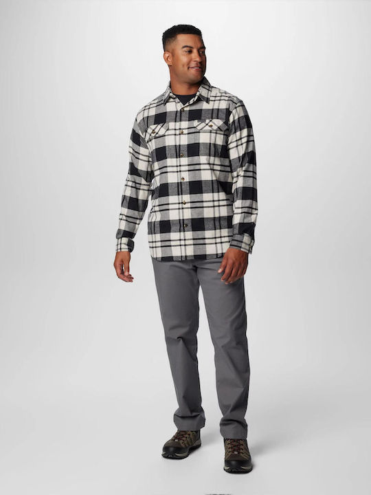 Flare Gun Stretch Overshirt Long-sleeved Flannel Shirt Checked Black River/crossing Plaid