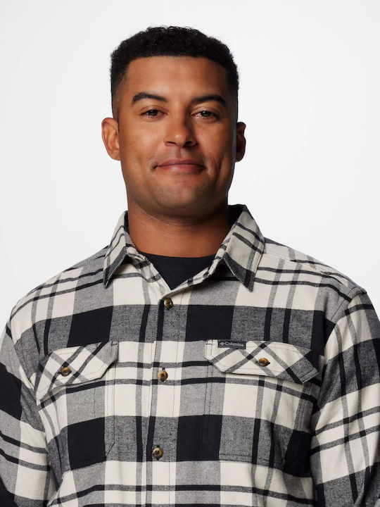 Flare Gun Stretch Overshirt Long-sleeved Flannel Shirt Checked Black River/crossing Plaid