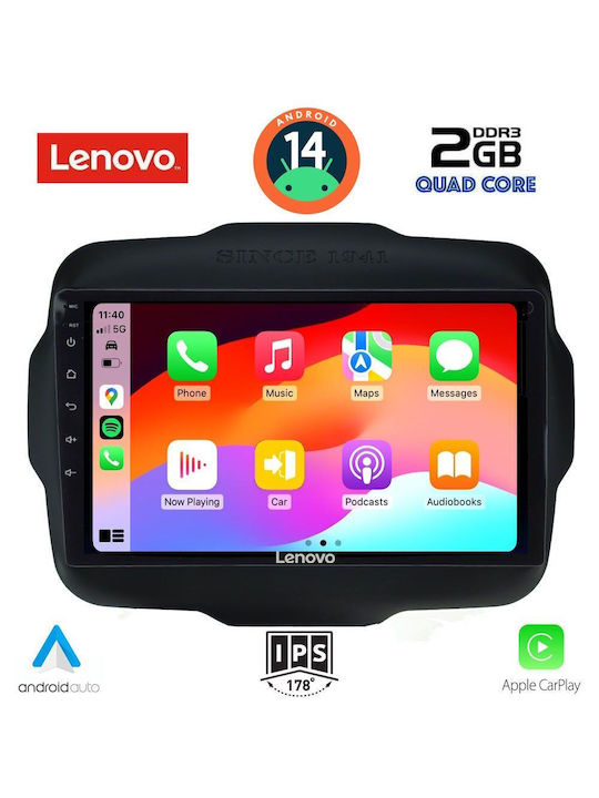 Lenovo Car Audio System for Jeep Renegade 2014> (Bluetooth/USB/AUX/WiFi/GPS) with Touch Screen 9"