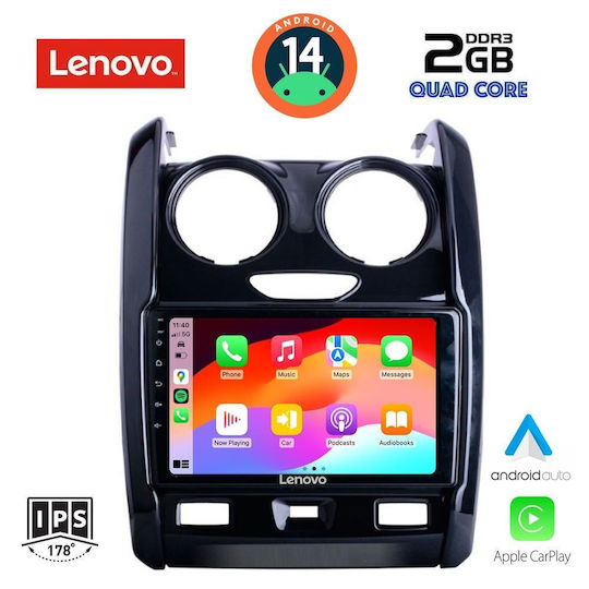 Lenovo Автомобилна Аудио Система (Блутут/USB/AUX/WiFi/GPS/Apple-Carplay/Android-Auto) с Тъчскрийн 9"