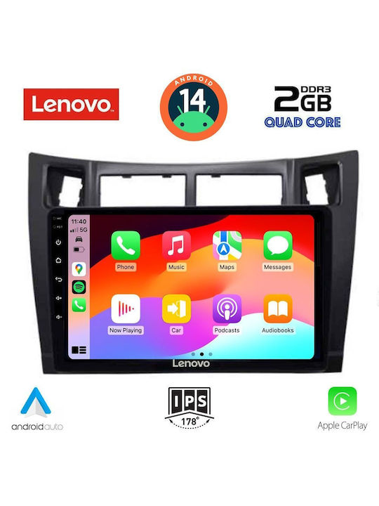 Lenovo Ηχοσύστημα Αυτοκινήτου για Toyota Yaris 2006-2011 (Bluetooth/USB/AUX/WiFi/GPS/Apple-Carplay/Android-Auto) με Οθόνη Αφής 9"