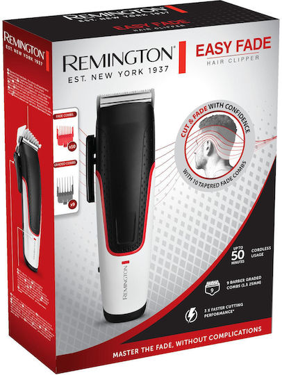 Remington Rechargeable Hair Clipper Black/White HC500