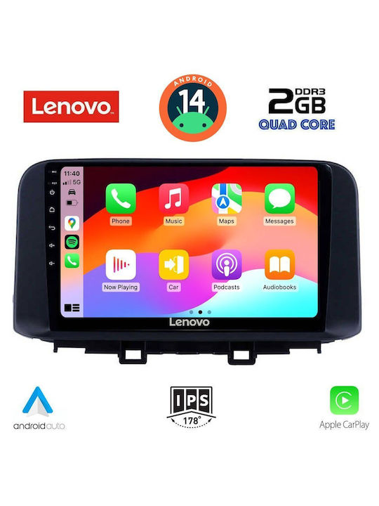 Lenovo Car Audio System for Hyundai Kona 2017> (Bluetooth/USB/AUX/WiFi/GPS) with Touch Screen 10"