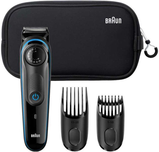 Braun Set Wiederaufladbar Haarschneidemaschine Schwarz BT3940